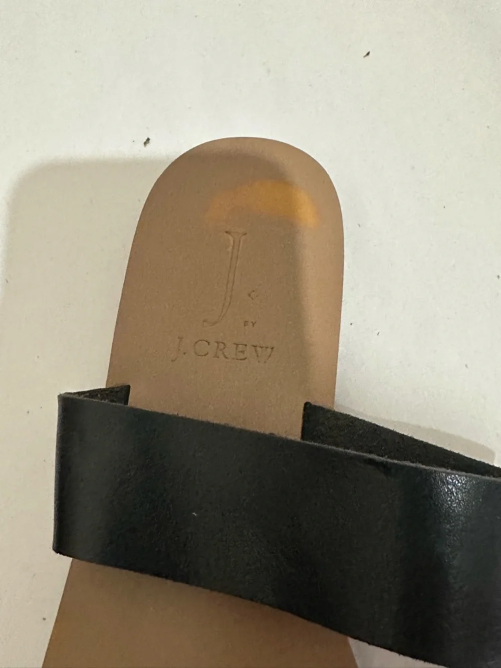 J. Crew Size 8 Black Slip On Two Band Boardwalk Sandals